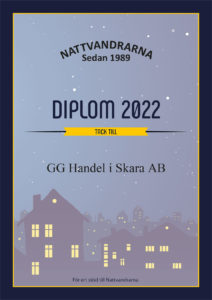 Ciplom till GG Handel för stöd till Nattvandrarna