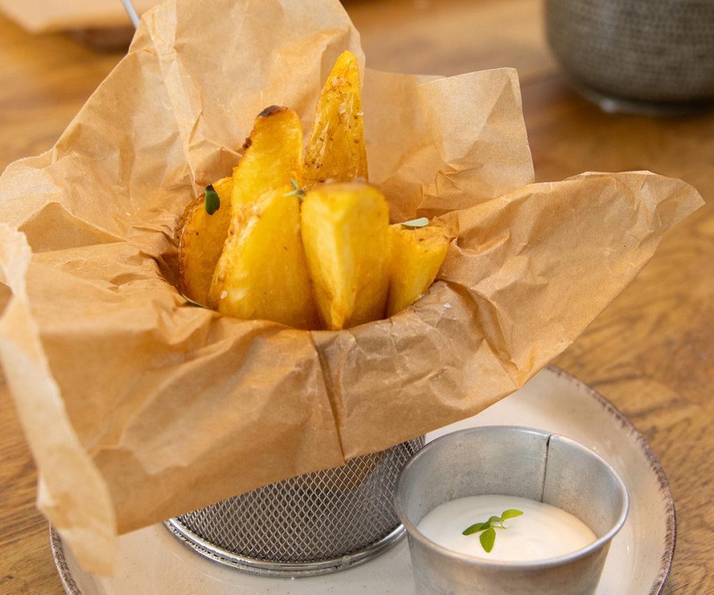 Friterade klyftor bakpotatis